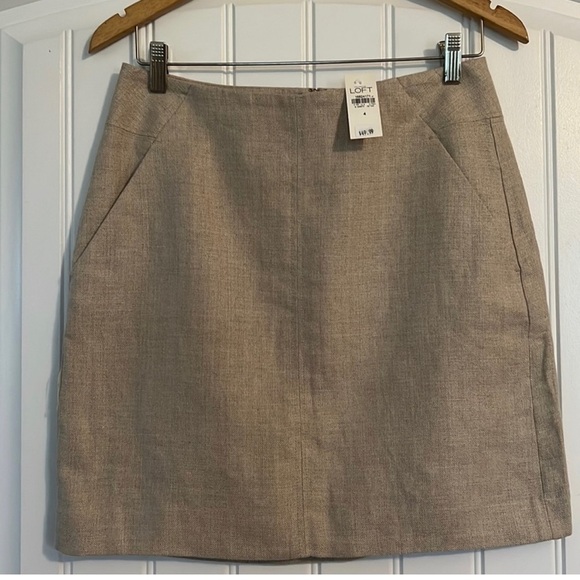 NWT Ann Taylor LOFT Linen Skirt  pockets Size 4 - Picture 1 of 5